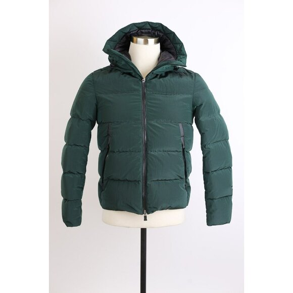 $1090 Herno Down Padded Hooded Jacket SZ 46/36 Green NEW